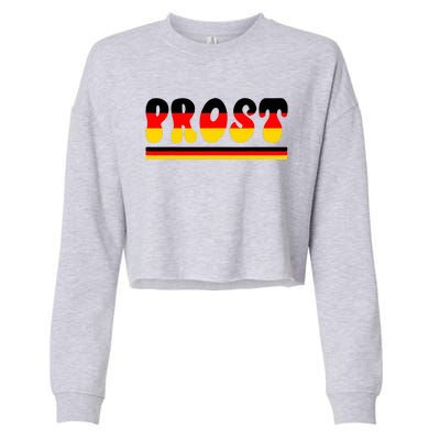 Retro Oktoberfest Squad German Flag Prost Cropped Pullover Crew