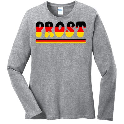 Retro Oktoberfest Squad German Flag Prost Ladies Long Sleeve Shirt