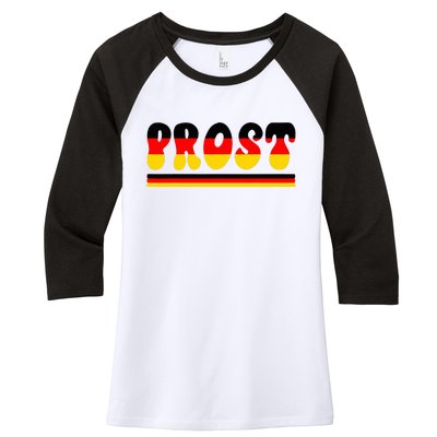 Retro Oktoberfest Squad German Flag Prost Women's Tri-Blend 3/4-Sleeve Raglan Shirt