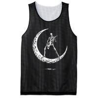 Rock On Skeleton Moon Rock And Roll Mesh Reversible Basketball Jersey Tank