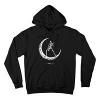 Rock On Skeleton Moon Rock And Roll Tall Hoodie