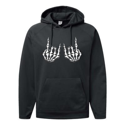 Rock On Skeleton Hand Rock And Roll Rock Band Performance Fleece Hoodie