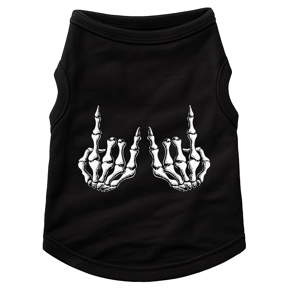 Rock On Skeleton Hand Rock And Roll Rock Band Doggie Tank