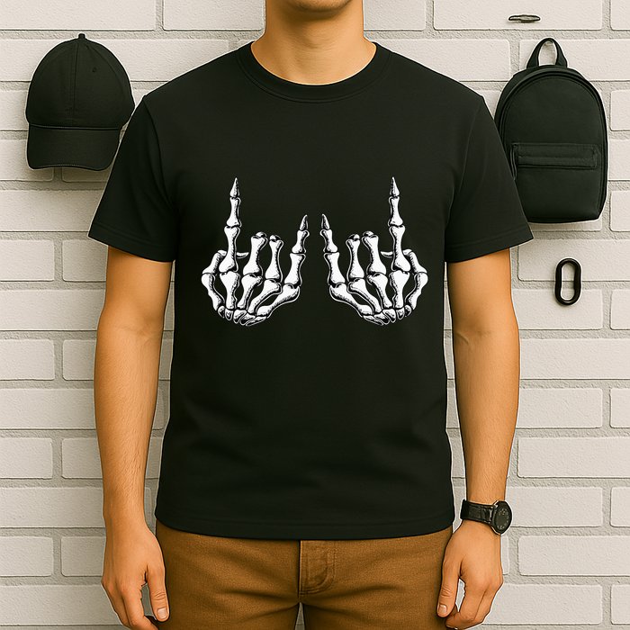 Rock On Skeleton Hand Rock And Roll Rock Band T-Shirt