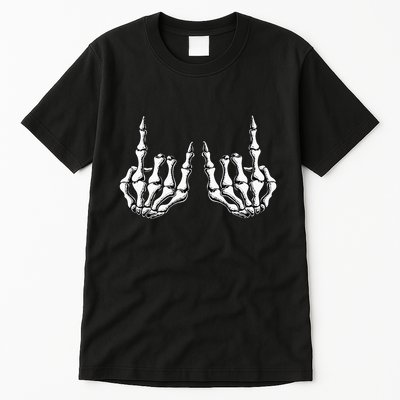 Rock On Skeleton Hand Rock And Roll Rock Band Tall T-Shirt
