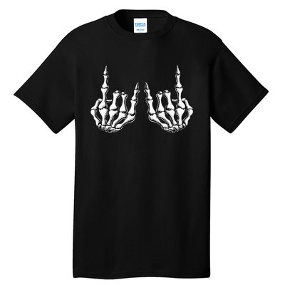 Rock On Skeleton Hand Rock And Roll Rock Band Tall T-Shirt