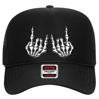 Rock On Skeleton Hand Rock And Roll Rock Band Trucker Hat
