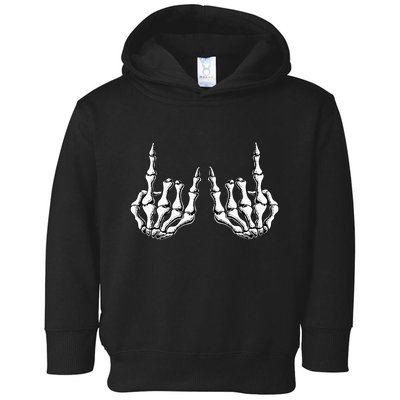 Rock On Skeleton Hand Rock And Roll Rock Band Toddler Hoodie