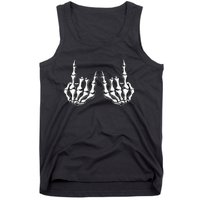 Rock On Skeleton Hand Rock And Roll Rock Band Tank Top