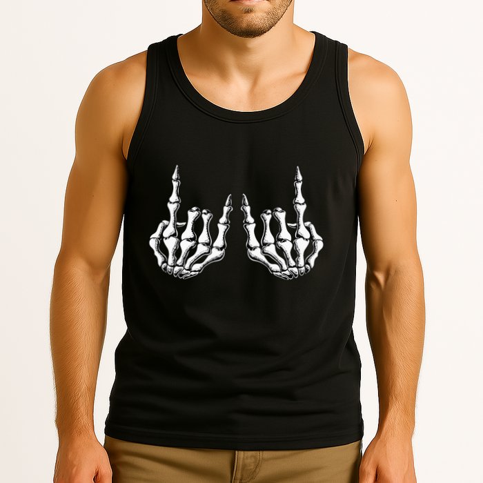 Rock On Skeleton Hand Rock And Roll Rock Band Tank Top