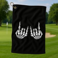 Rock On Skeleton Hand Rock And Roll Rock Band Golf Towel