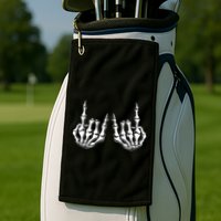 Rock On Skeleton Hand Rock And Roll Rock Band Golf Towel
