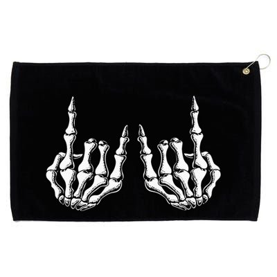 Rock On Skeleton Hand Rock And Roll Rock Band Grommeted Golf Towel