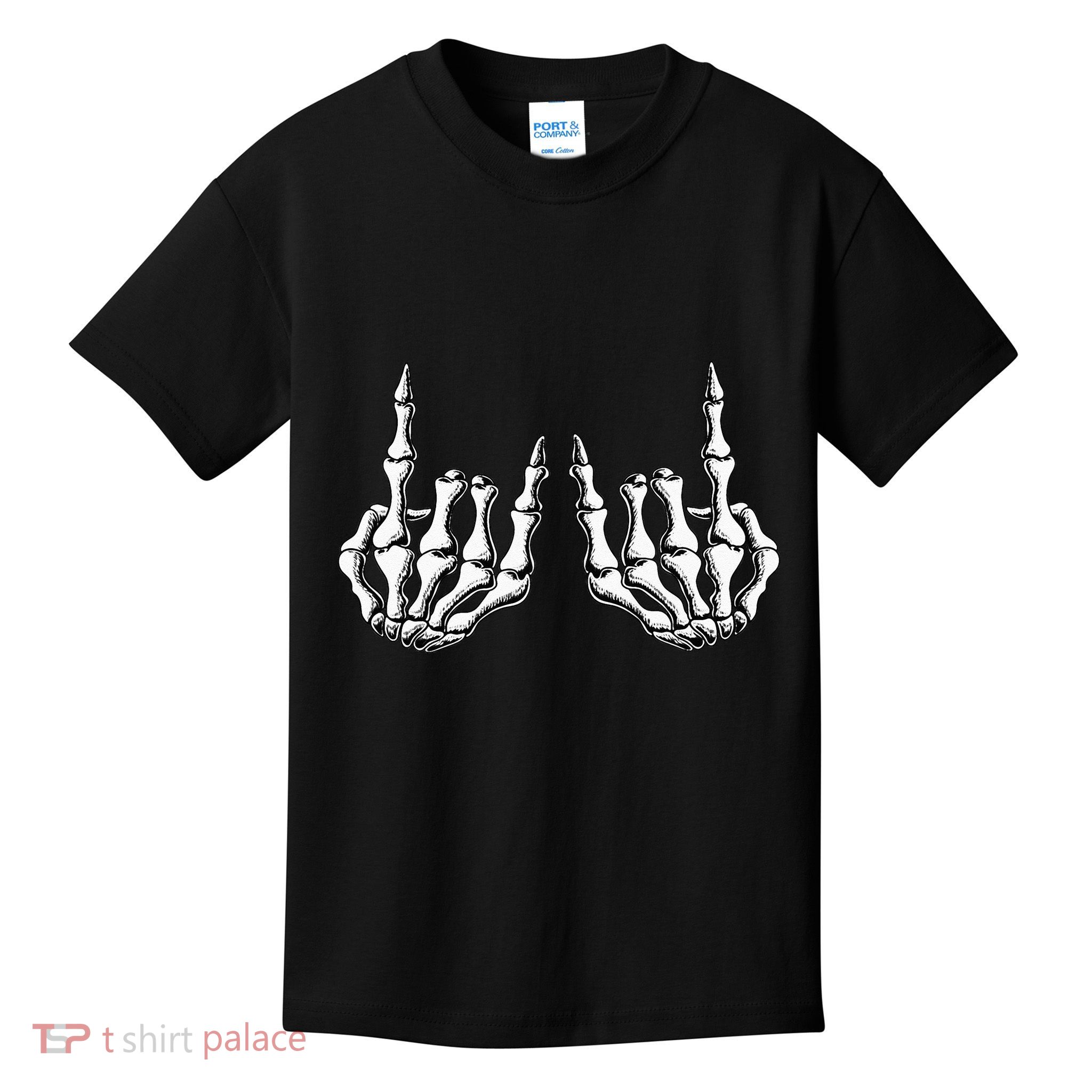 Rock On Skeleton Hand Rock And Roll Rock Band Kids T-Shirt