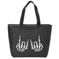 Rock On Skeleton Hand Rock And Roll Rock Band Zip Tote Bag