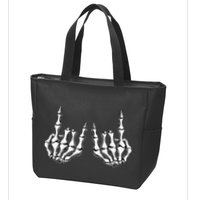 Rock On Skeleton Hand Rock And Roll Rock Band Zip Tote Bag