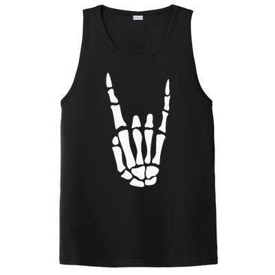 Rock On Skeleton Hand Sign Minimalistic Halloween Costume PosiCharge Competitor Tank