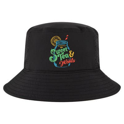 Raised On Sweet Tea & Jesus Cool Comfort Performance Bucket Hat