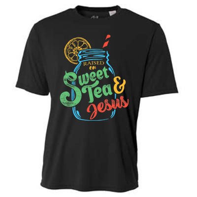 Raised On Sweet Tea & Jesus Cooling Performance Crew T-Shirt