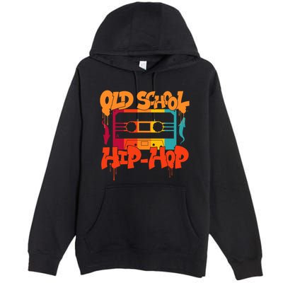 Retro Old School Hip Hop 80s 90s Graffiti Cassette Premium Pullover Hoodie