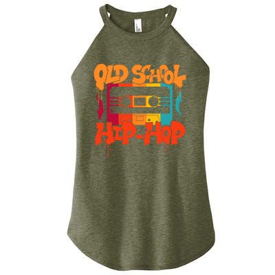 Retro Old School Hip Hop 80s 90s Graffiti Cassette Women’s Perfect Tri Rocker Tank