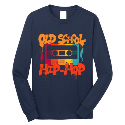 Retro Old School Hip Hop 80s 90s Graffiti Cassette Long Sleeve Shirt