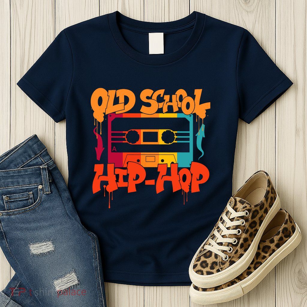 Retro Old School Hip Hop 80s 90s Graffiti Cassette Womens T-Shirt