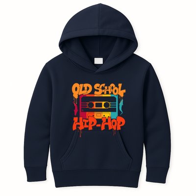 Retro Old School Hip Hop 80s 90s Graffiti Cassette Kids Hoodie