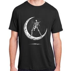 Rock On Skeleton Moon Rock And Roll Adult ChromaSoft Performance T-Shirt