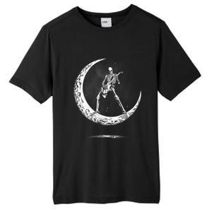 Rock On Skeleton Moon Rock And Roll Tall Fusion ChromaSoft Performance T-Shirt