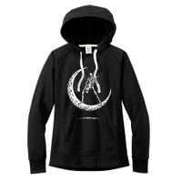 Rock On Skeleton Moon Rock And Roll Women's Fleece Hoodie