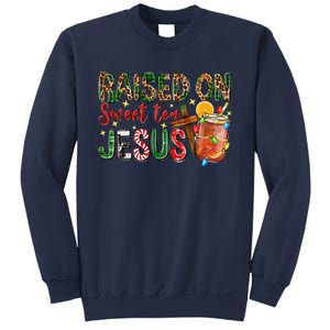 Raised On Sweet Tea Jesus Christmas Nativity Scene Christian Sweatshirt