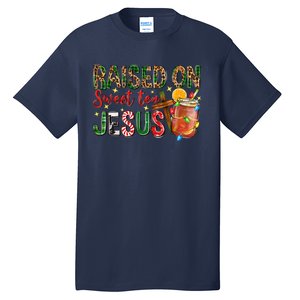 Raised On Sweet Tea Jesus Christmas Nativity Scene Christian Tall T-Shirt