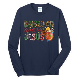 Raised On Sweet Tea Jesus Christmas Nativity Scene Christian Tall Long Sleeve T-Shirt