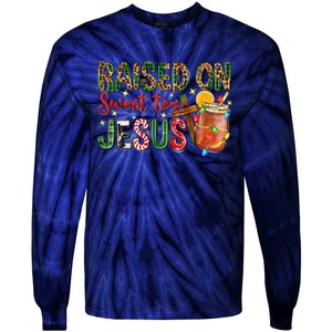 Raised On Sweet Tea Jesus Christmas Nativity Scene Christian Tie-Dye Long Sleeve Shirt