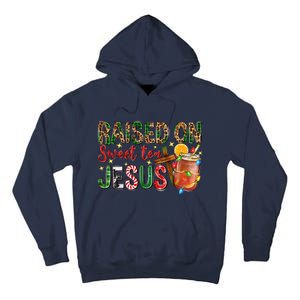 Raised On Sweet Tea Jesus Christmas Nativity Scene Christian Tall Hoodie