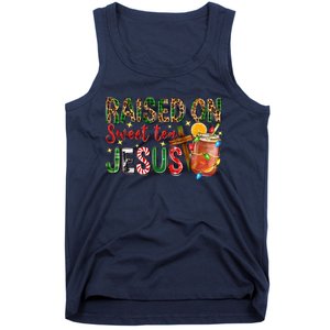 Raised On Sweet Tea Jesus Christmas Nativity Scene Christian Tank Top