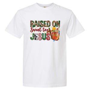 Raised On Sweet Tea Jesus Christmas Nativity Scene Christian Garment-Dyed Heavyweight T-Shirt