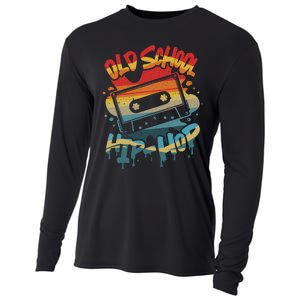 Retro Old School Hip Hop 80s 90s Graffiti Cassette Mixtape Cooling Performance Long Sleeve Crew