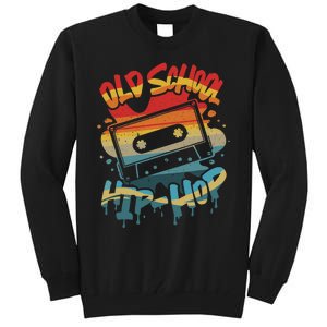 Retro Old School Hip Hop 80s 90s Graffiti Cassette Mixtape Tall Sweatshirt