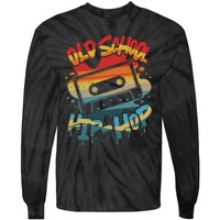 Retro Old School Hip Hop 80s 90s Graffiti Cassette Mixtape Tie-Dye Long Sleeve Shirt