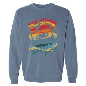 Retro Old School Hip Hop 80s 90s Graffiti Cassette Mixtape Garment-Dyed Sweatshirt