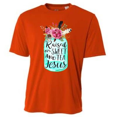 Raised On Sweet Tea And Jesus Cooling Performance Crew T-Shirt