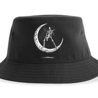 Rock On Skeleton Moon Rock And Roll Halloween Sustainable Bucket Hat