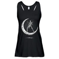 Rock On Skeleton Moon Rock And Roll Halloween Ladies Essential Flowy Tank