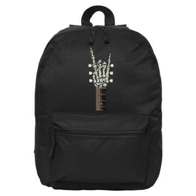 Rock On Skeleton Hand Guitar Rock & Roll 16 in Basic Backpack