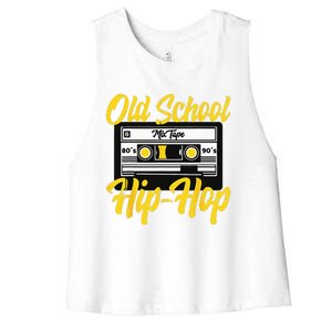 Retro Old School Hip Hop 80s 90s Mixtape Cassette Gift Women's Racerback Cropped Tank