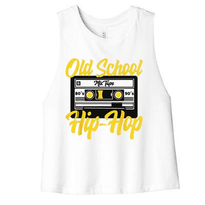 Retro Old School Hip Hop 80s 90s Mixtape Cassette Gift Women's Racerback Cropped Tank