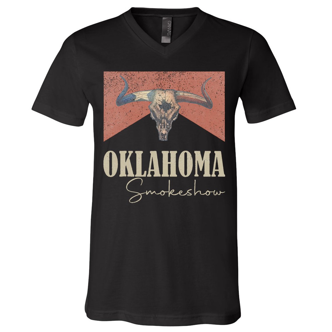 Retro Oklahoma Smokeshow Western V-Neck T-Shirt