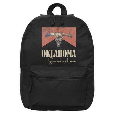 Retro Oklahoma Smokeshow Western 16 in Basic Backpack